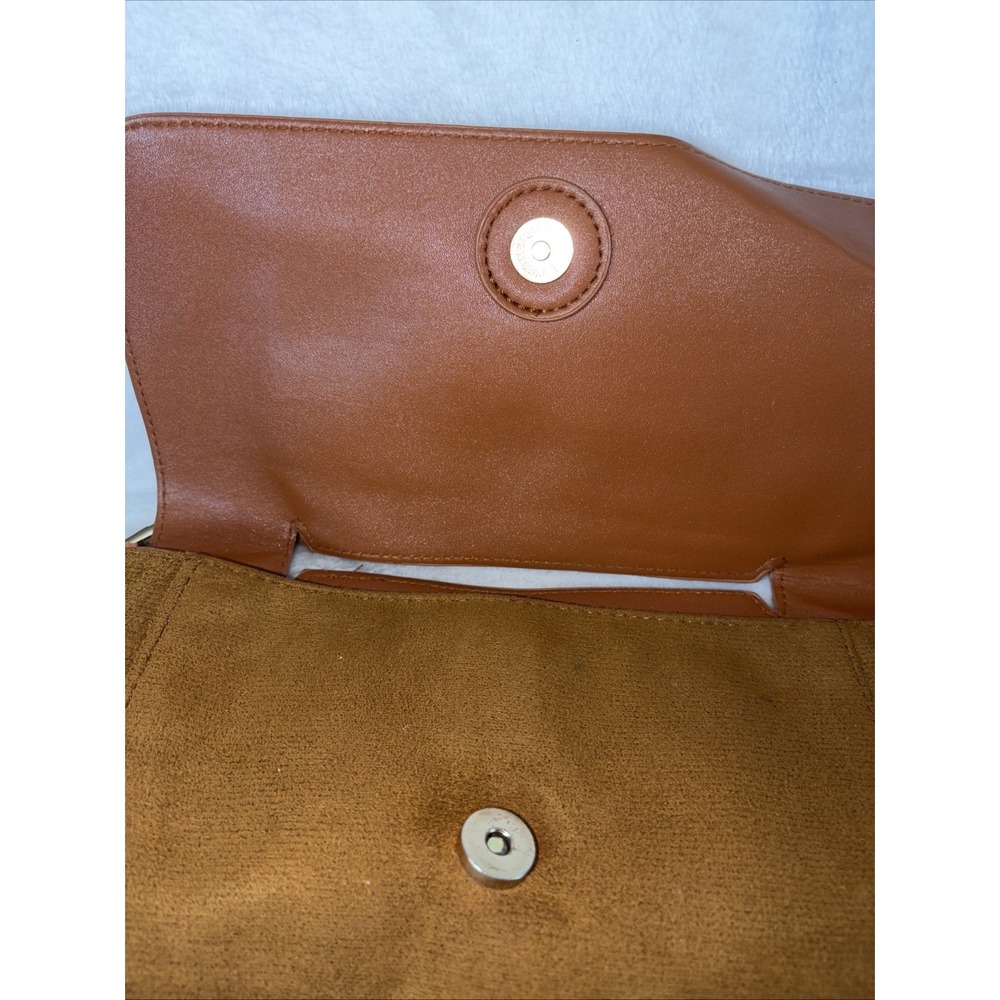 Faux Suede Slouchy Envelope Crossbody/Messenger Bag Woven Strap Modern Casual - Picture 6 of 9